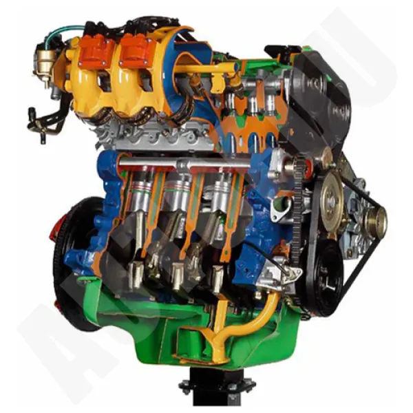 Motore 4 cilindri 16 valvole con iniezione elettronica multipoint sezionato