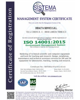 Certificato ISO 14001:2015