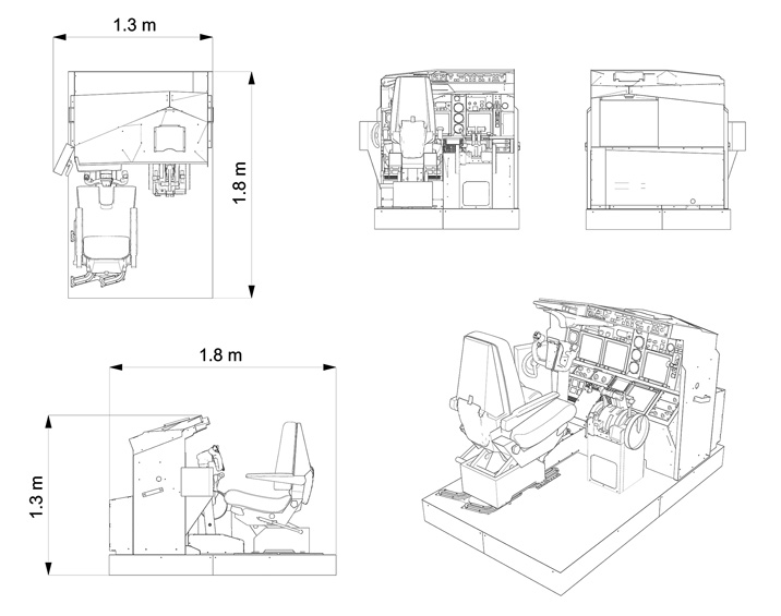 Boeing 737 single seat DIMENSIONI - Laboratorio Simulazione BOEING 737 - Single Seat