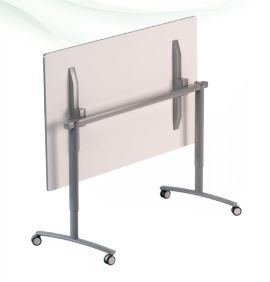 TAVOLO PIEGHEVOLE 2 - TAVOLO PIEGHEVOLE SU RUOTE GAMBA TELESCOPICA CON PIANO SCRIVIBILE